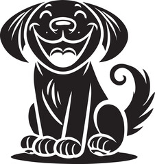 Happy dog silhouette