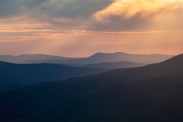 sunset in the Crimean mountains