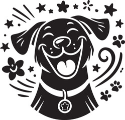 Happy dog silhouette