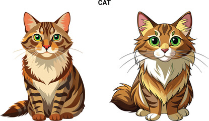 Customizable Cat Isolated Vector Illustration