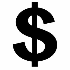 Dollar Sign Black Silhouette Vector