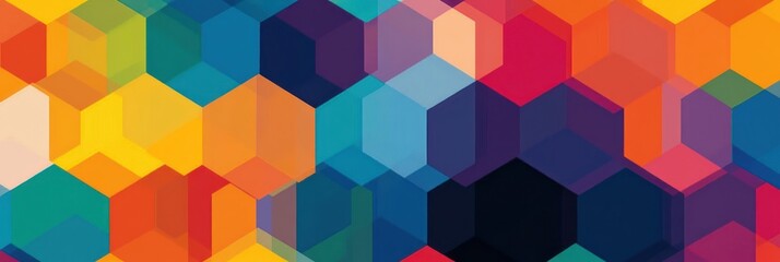Abstract colorful hexagon pattern background.
