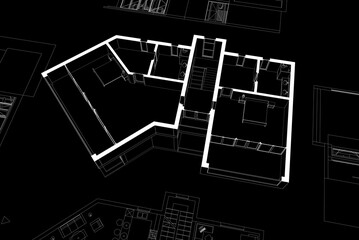 House building sketch architecture 3d rendering