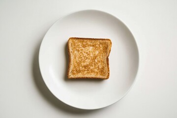 Toasted bread on a white plate ready for a meal or snack in a minimalistic setting