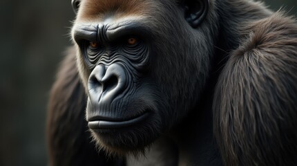 Obraz premium Hyperrealistic Gorilla Portrait with Rough Skin Texture