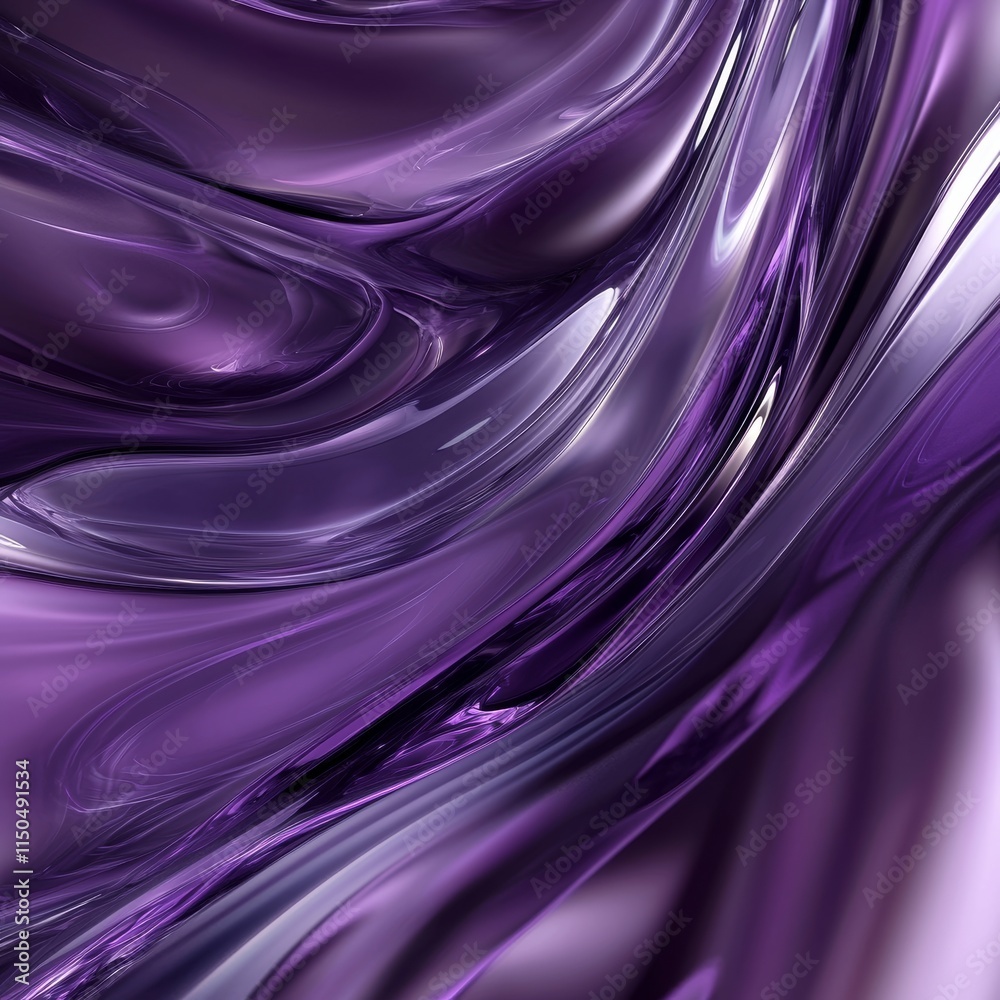 Poster rich purple fluid shapes blend seamlessly to create an abstract design with flowing patterns and smo