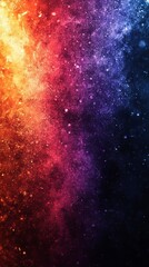 Naklejka premium Vertical background orange purple blue yellow pink glowing abstract grainy color gradient shape on black noise texture backdrop, Generative AI