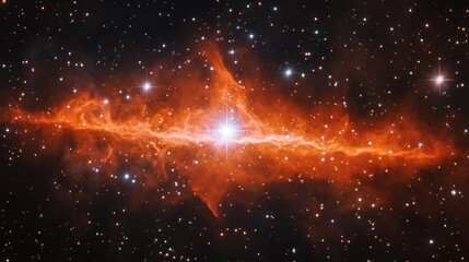 Naklejka premium A stunning cosmic image showcasing a nebula with vibrant colors and intricate structures.