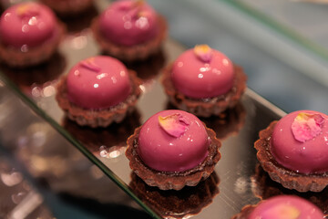 Elegant mousse cakes with a creamy filling