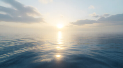 Fototapeta premium A mesmerizing texture mimicking a calm sea surface with subtle reflections of sky blues and golden sunlight rippling across the water.