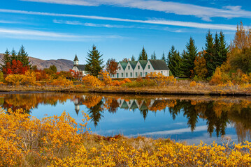 Fototapeta premium Þingvellir, thingvellir, national park in Iceland, at autumn