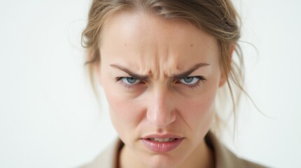 Naklejka premium Angry Woman Portrait Close-Up