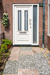 Typical dutch door. Dutch holland architectural detail, a door in Netherlands city. Dutch door