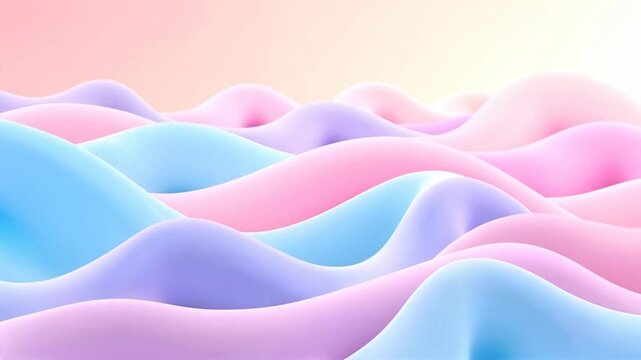 Mesmerizing pastel waves ebb and flow in soothing abstract motion