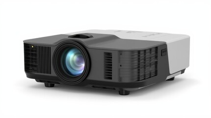 Compact Home Cinema Projector: Modern Black and White Design
