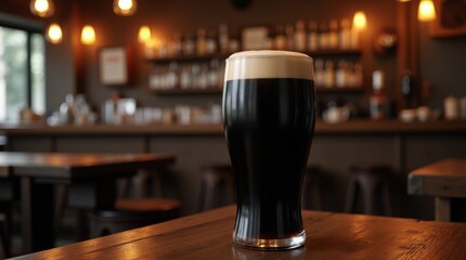 Guinness Stout in a Rustic Pub