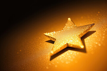 Golden Christmas star on abstract background