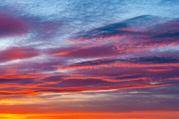 Sunset and beautiful sky in Iceland