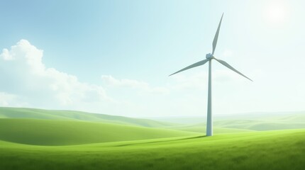 Fototapeta premium Wind Turbine in Green Field
