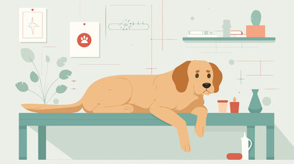 Sick Dog Symptoms Infographic Flat Vector Illustration