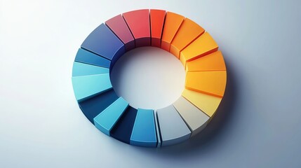 Obraz premium Circular infographic with dynamic segments, modern gradients, 3D illustration