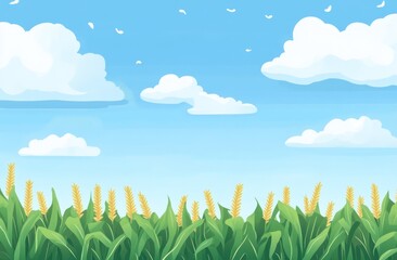 Obraz premium Serene Cornfield Under a Summer Sky