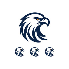 A minimalist eagle head logo icon vector illustration