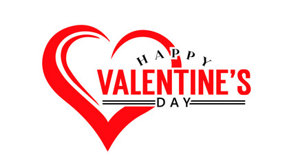 Happy Valentine's day text lettering typography poster background Vector illustration.