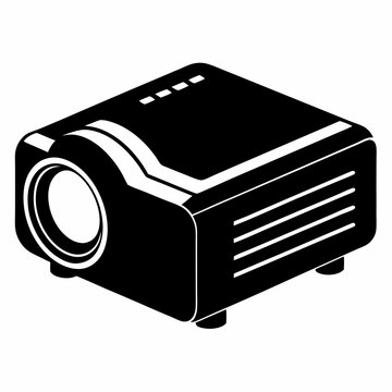 black projector isometric view clip art preview