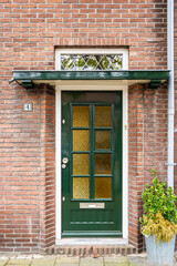 Typical dutch door. Dutch holland architectural detail, a door in Netherlands city. Dutch door