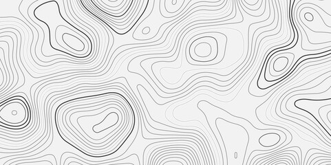 The black grey on white contours vector topography stylized height of the lines. The concept of a conditional geography scheme and the terrain path. Ultra wide. Map vector terrain Illustration.