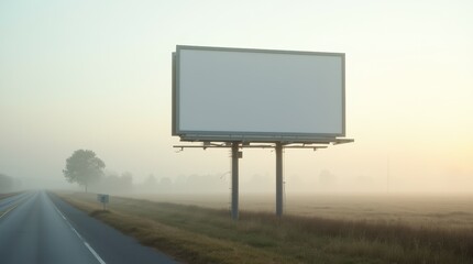 Obraz premium Lone Billboard in Morning Mist