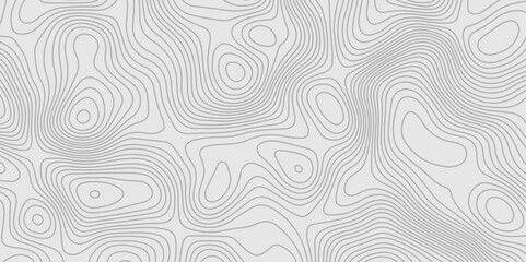 Fototapeta premium The black grey on white contours vector topography stylized height of the lines. The concept of a conditional geography scheme and the terrain path. Ultra wide. Map vector terrain Illustration.