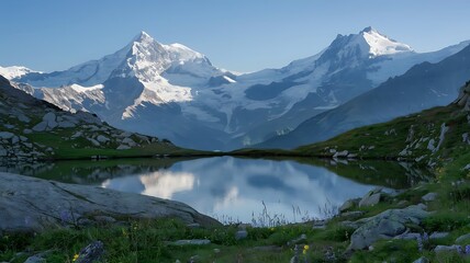 Naklejka premium lake in the mountains