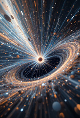 visualization of quantum particle splitting near the edge of a black hole