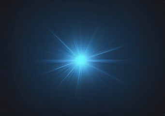 Naklejka premium Glowing Blue Light Spot On A Blue Background With Dark Backdrop And Noise Texture For An Abstract Banner Design Element.