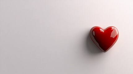 Fototapeta premium the heart is red and shiny.