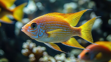Obraz premium Vibrant tropical fish in coral reef aquarium setting