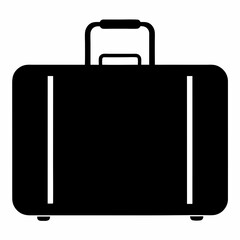Suitcase Black Silhouette Vector Illustration