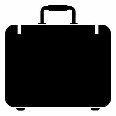 Suitcase Black Silhouette Vector Illustration