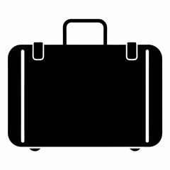 Suitcase Black Silhouette Vector Illustration