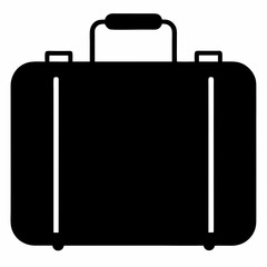 Suitcase Black Silhouette Vector Illustration