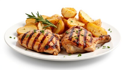 Close-up of Grilled Chicken on a Plate