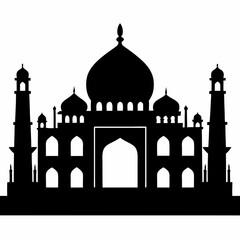 Taj Mahal Silhouette Vector Art