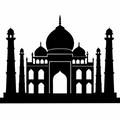 Taj Mahal Silhouette Vector Art