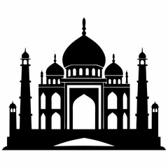 Taj Mahal Silhouette Vector Art