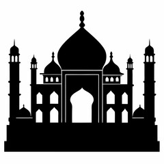Taj Mahal Silhouette Vector Art