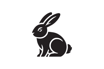 Rabbit silhouette vector illustration with a white background