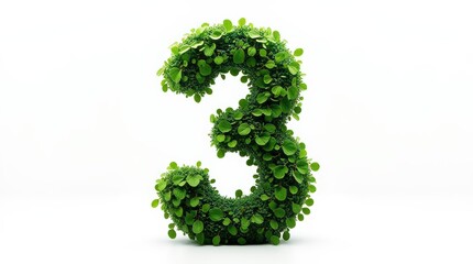 Photorealistic Lush Green Topiary Element Isolated on White Background