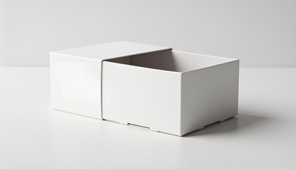 Fototapeta premium Minimalist White Packaging Box on Clean Background 